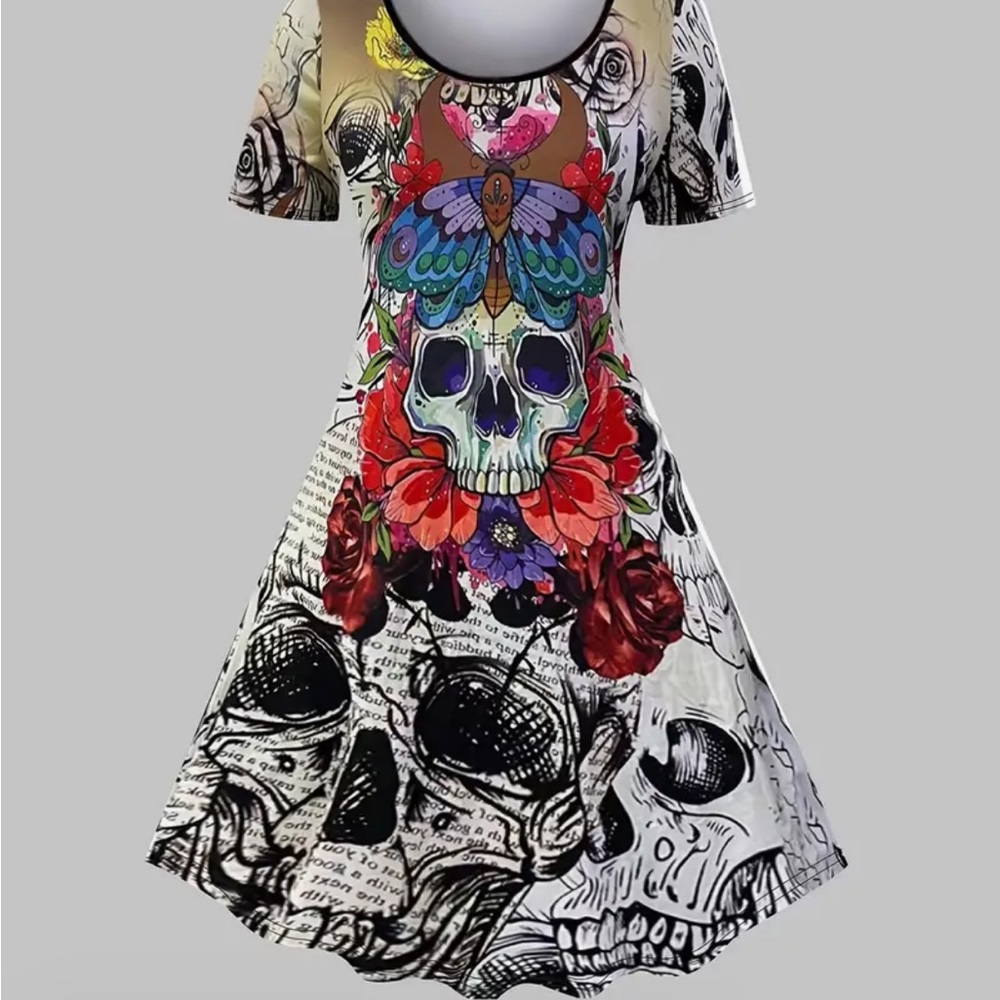 Skull Print Dress
